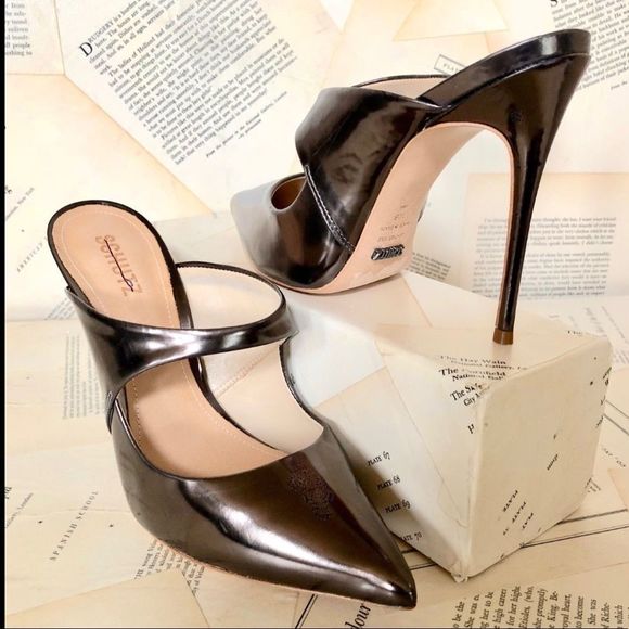 Schutz Bronze Metallic Slide Mule Sandal 10 - Picture 2 of 5